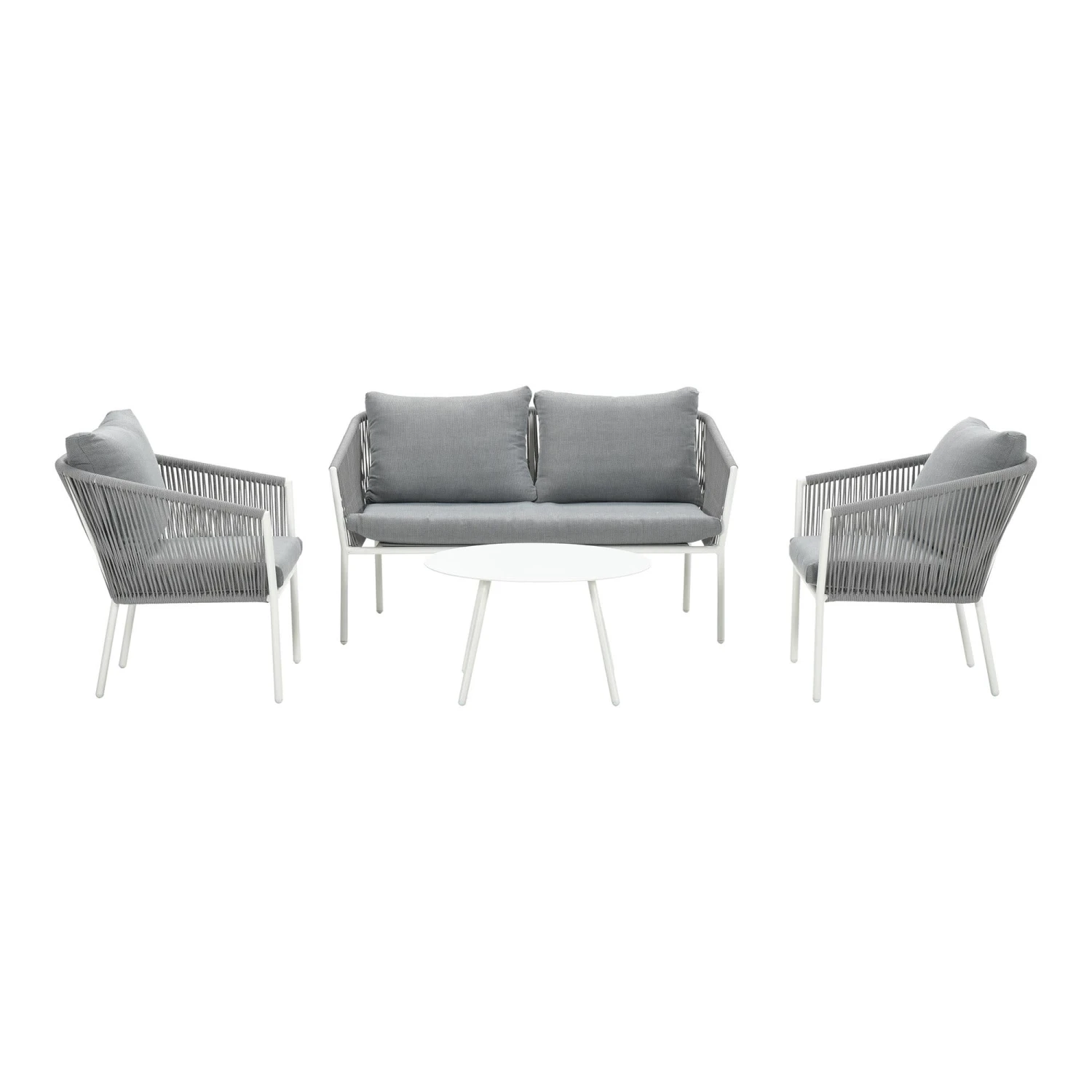 Gartenmöbel Lounge Sitzgruppe FLEURIE In Farbe Hellgrau 4 Gartenmöbel Lounge Sitzgruppe FLEURIE In Farbe Hellgrau – Bild 2