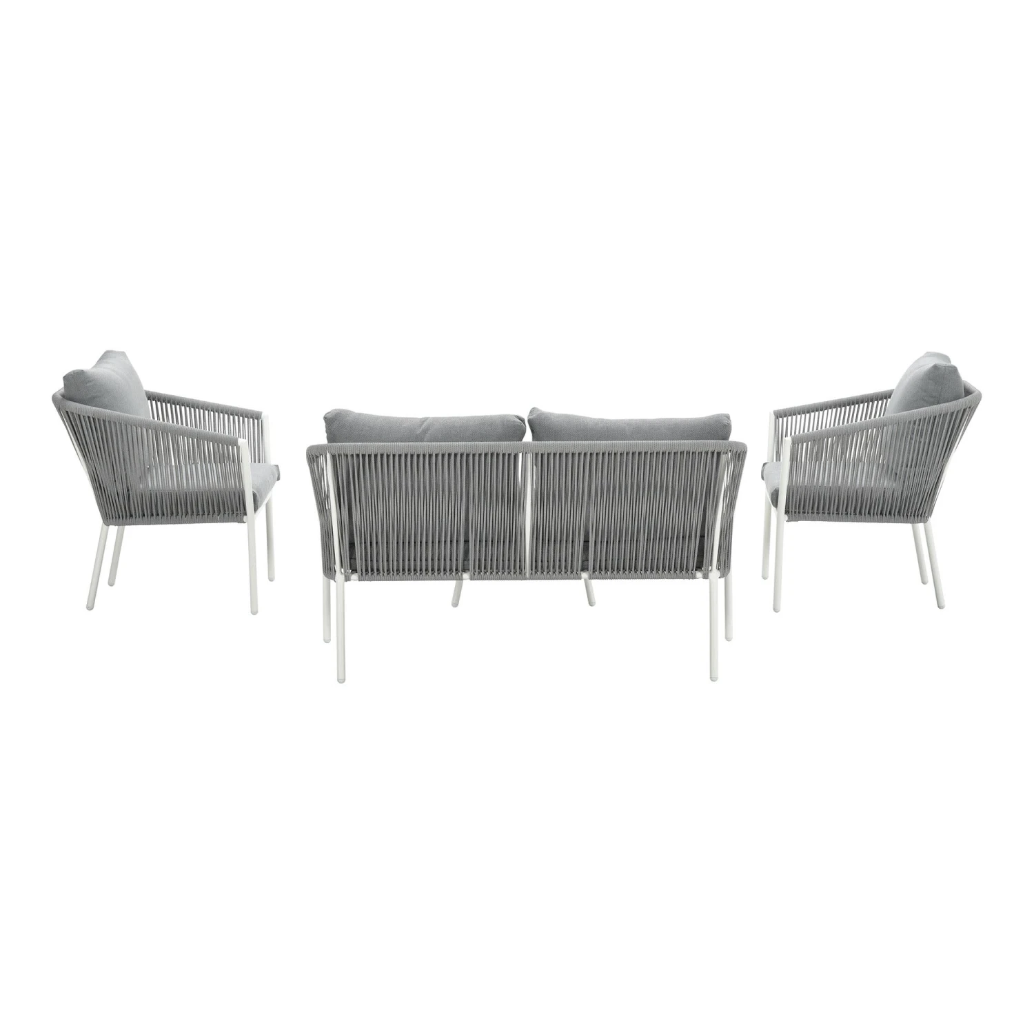 Gartenmöbel Lounge Sitzgruppe FLEURIE In Farbe Hellgrau 5 Gartenmöbel Lounge Sitzgruppe FLEURIE In Farbe Hellgrau – Bild 3