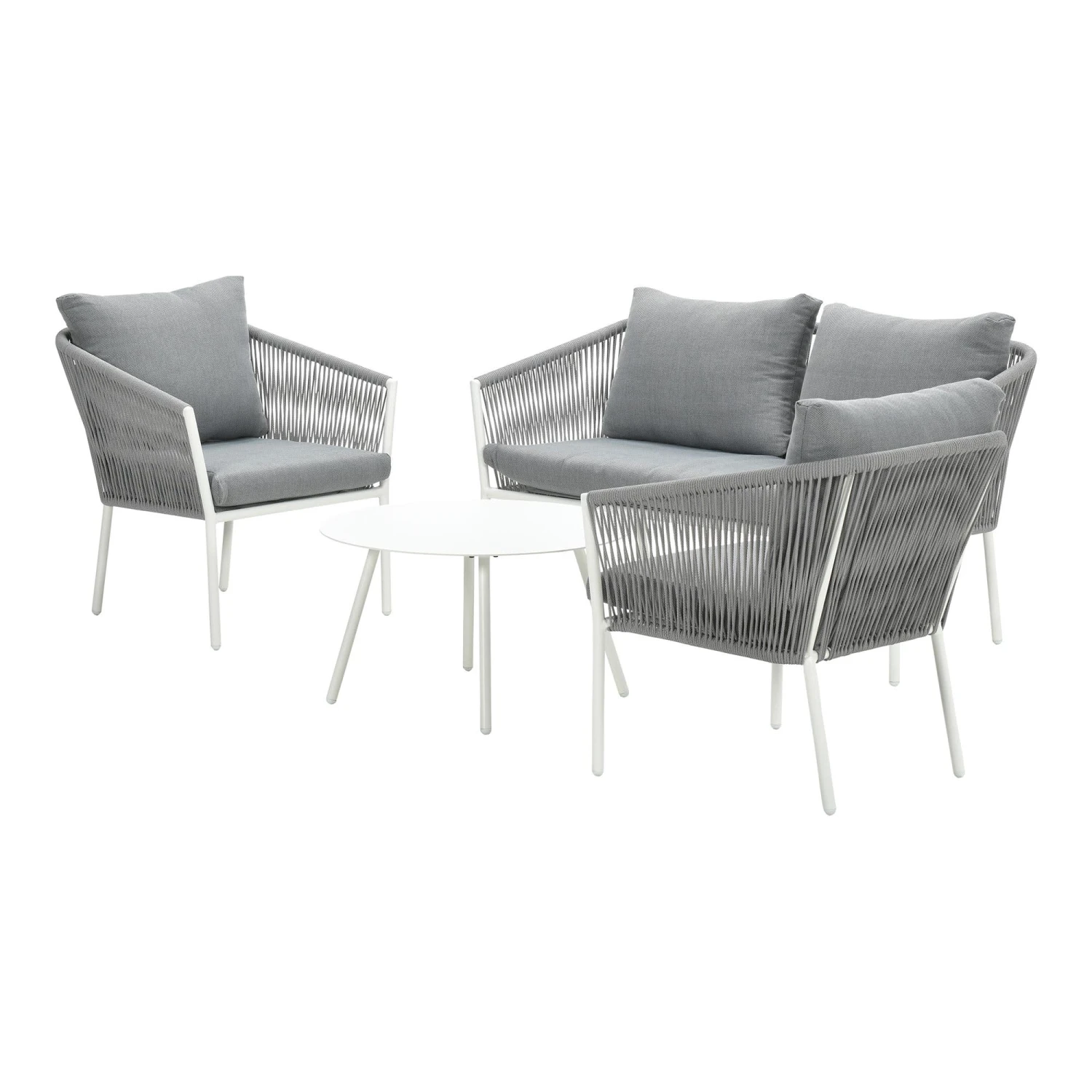 Gartenmöbel Lounge Sitzgruppe FLEURIE In Farbe Hellgrau 3 Gartenmöbel Lounge Sitzgruppe FLEURIE In Farbe Hellgrau
