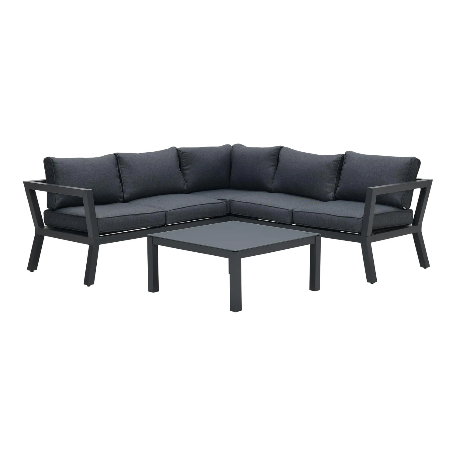 Lounge Sitzgruppe Set COLORADO In Farbe Gestell Schwarz / Polster Schwarz 3 Lounge Sitzgruppe Set COLORADO In Farbe Gestell Schwarz / Polster Schwarz