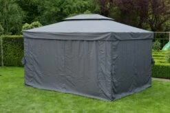 Premium Pavillon PRONTO M. Insektenschutz In Farbe Dunkelgrau -Freien Gartenserien Geschäft gmd living premium pavillon pronto m insektenschutz in farbe dunkelgrau 2