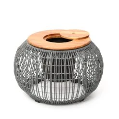 Beistelltisch Gartentisch Mit Behälter D: 58cm In Grau -Freien Gartenserien Geschäft marelida beistelltisch gartentisch mit behalter d 58cm in grau 2