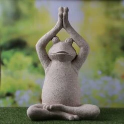 Gartenfigur Yoga Frosch Dekofigur Meditierend H: 50,5cm In Natur -Freien Gartenserien Geschäft marelida gartenfigur yoga frosch dekofigur meditierend h 50 5cm in natur 1