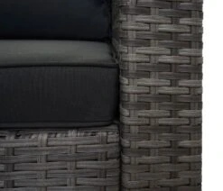 Poly-Rattan Garnitur F57, Grau, Kissen Dunkelgrau Mit Deko-Kissen -Freien Gartenserien Geschäft mcw poly rattan garnitur f57 grau kissen dunkelgrau mit deko kissen 2