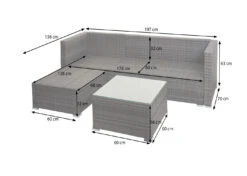 Poly-Rattan Garnitur F57, Grau, Kissen Dunkelgrau Mit Deko-Kissen -Freien Gartenserien Geschäft mcw poly rattan garnitur f57 grau kissen dunkelgrau mit deko kissen 3