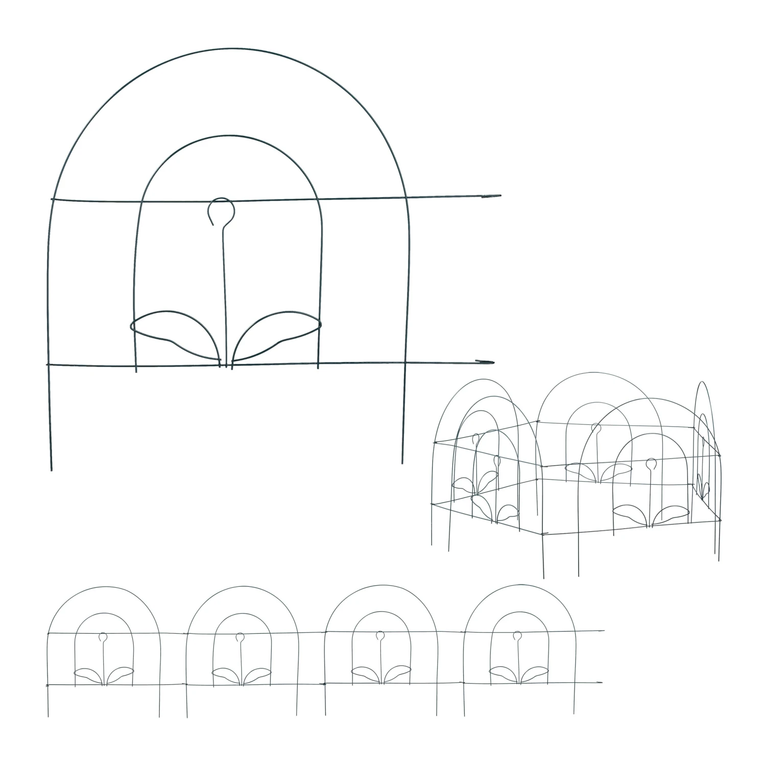 5x Beetzaun In Grün - (H)34,5 Cm 3 5x Beetzaun In Grün - (H)34,5 Cm