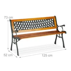 Gartenbank In Natur - (B)125 X (H)73 X (T)52 Cm 12 Gartenbank In Natur - (B)125 X (H)73 X (T)52 Cm -Freien Gartenserien Geschäft relaxdays gartenbank in natur b 125 x h 73 x t 52 cm 3