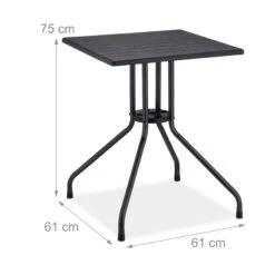 Gartentisch "Holzoptik" In Schwarz - (B)61 X (H)75 X (T)61 Cm -Freien Gartenserien Geschäft relaxdays gartentisch holzoptik in schwarz b 61 x h 75 x t 61 cm 3