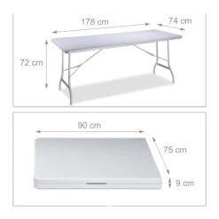 Gartentisch In Weiß - (B)178 X (H)72 X (T)74 Cm -Freien Gartenserien Geschäft relaxdays gartentisch in weiss b 178 x h 72 x t 74 cm 3