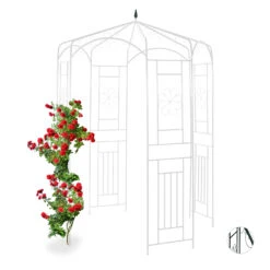 Rosenpavillon In Weiß - (B)160 X (H)250 X (T)160 Cm