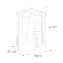 Rosenpavillon In Weiß - (B)160 X (H)250 X (T)160 Cm -Freien Gartenserien Geschäft relaxdays rosenpavillon in weiss b 160 x h 250 x t 160 cm 3