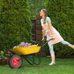 Schubkarrenrad In Schwarz/ Rot - 3.50-8 -Freien Gartenserien Geschäft relaxdays schubkarrenrad in schwarz rot 3 50 8 2