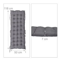 Stuhlkissen In Grau - (B)118 X (H)7 X (T)50 Cm 13 Stuhlkissen In Grau - (B)118 X (H)7 X (T)50 Cm -Freien Gartenserien Geschäft relaxdays stuhlkissen in grau b 118 x h 7 x t 50 cm 3