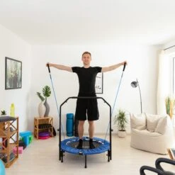 Trampolin In Blau/Schwarz - (B)102 X (H)121 X (T)102 Cm -Freien Gartenserien Geschäft relaxdays trampolin in blau schwarz b 102 x h 121 x t 102 cm 2