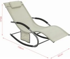 Swingliege In Beige - (B)150 X (H)63 X (T)87cm -Freien Gartenserien Geschäft sobuy swingliege in beige b 150 x h 63 x t 87cm 3