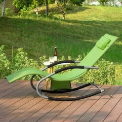 Swingliege In Grün - (B)150 X (H)63 X (T)87cm -Freien Gartenserien Geschäft sobuy swingliege in grun b 150 x h 63 x t 87cm 2