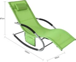 Swingliege In Grün - (B)150 X (H)63 X (T)87cm -Freien Gartenserien Geschäft sobuy swingliege in grun b 150 x h 63 x t 87cm 3