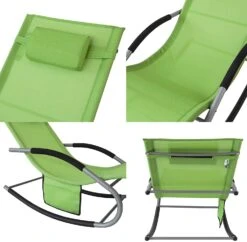 Swingliege In Grün - (B)150 X (H)63 X (T)87cm -Freien Gartenserien Geschäft sobuy swingliege in grun b 150 x h 63 x t 87cm 4