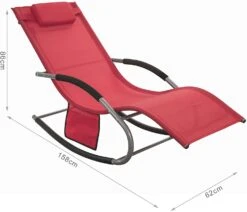 Swingliege In Rot - (B)150 X (H)63 X (T)87cm 11 Swingliege In Rot - (B)150 X (H)63 X (T)87cm -Freien Gartenserien Geschäft sobuy swingliege in rot b 150 x h 63 x t 87cm 3