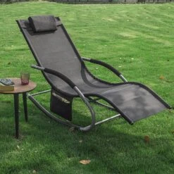 Swingliege In Schwarz - (B)150 X (H)63 X (T)87cm -Freien Gartenserien Geschäft sobuy swingliege in schwarz b 150 x h 63 x t 87cm 1