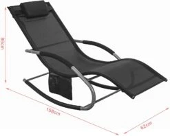 Swingliege In Schwarz - (B)150 X (H)63 X (T)87cm -Freien Gartenserien Geschäft sobuy swingliege in schwarz b 150 x h 63 x t 87cm 3