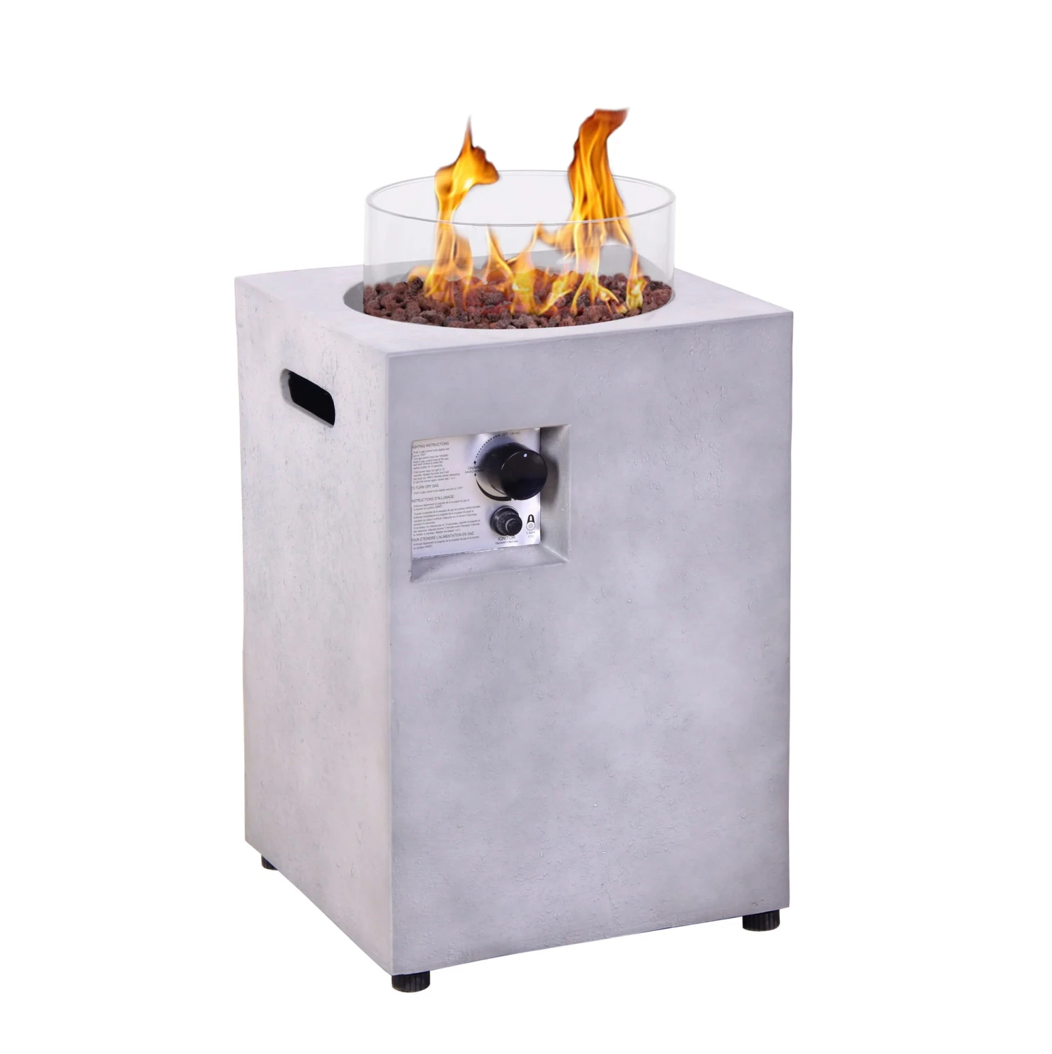 Column 40 Outdoor Gaskamin In Konkrete Optik (H=60 Cm)